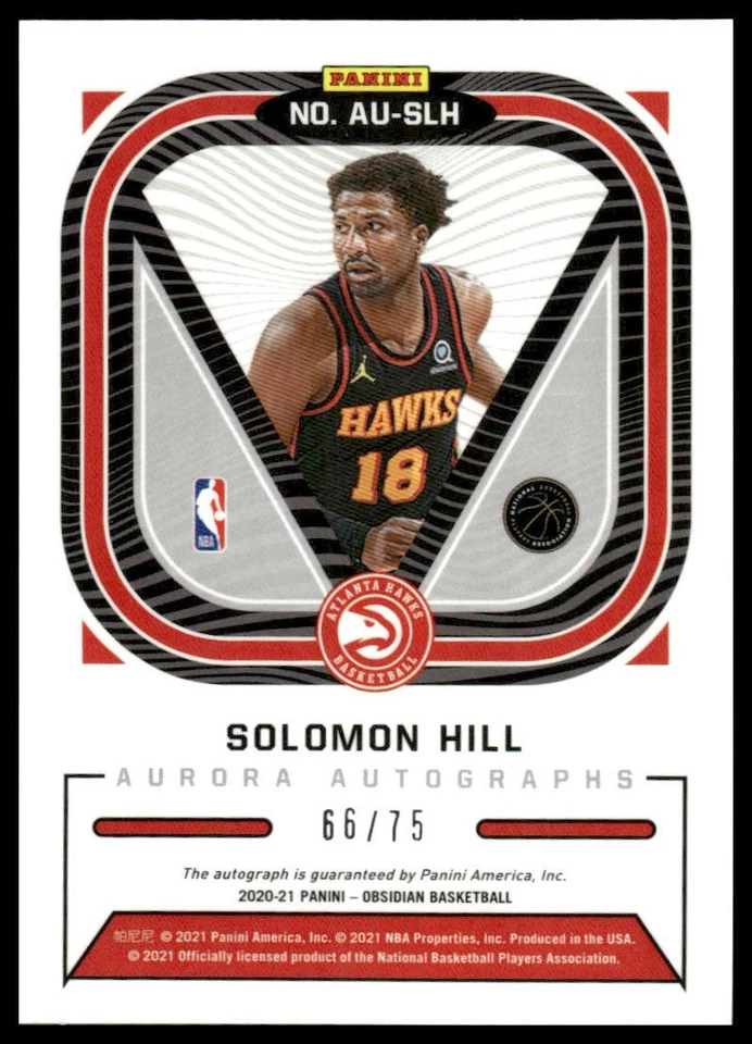 2020-21 Panini Obsidian #AU-SLH Solomon Hill Aurora Autographs /75 - Image 2 of 2
