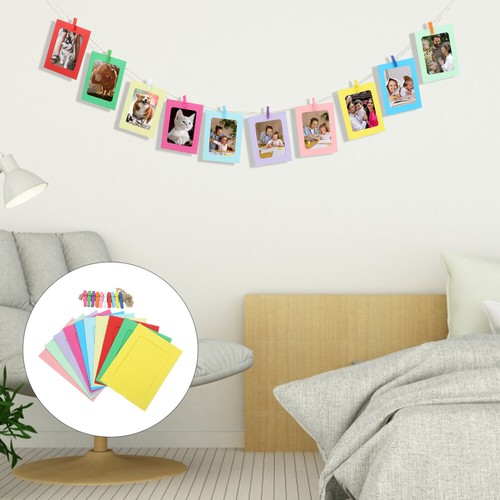 Colored Paper Photo Frames Hanging Display Household Wall Cardboard - Picture 3 of 12