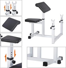 Preacher Curl Weight Bench Seated Arm Isolated Barbell Dumbbell Biceps Station
