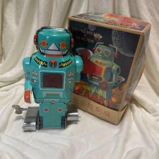 Iciko Sparky Robot Vintage Tin Toy Robot Complete Reproduction Showa Retro