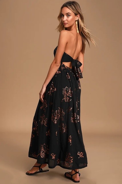 People Baja Babe Strapless Dress Black 