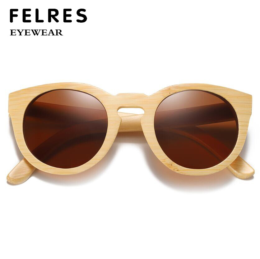 Classic Round Polarized Wooden Sunglasses UV400 Amazon.com: NEWCES Sunglasses Classic Round Polarized  main image 2