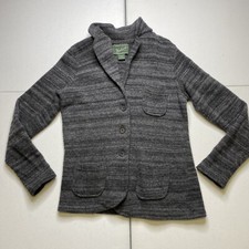 Woolrich Lamb's Wool  Women's  Medium  Gray  Pocket Button Cardigan Sweater