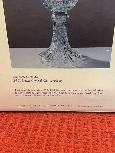 TOWLE 24% LEAD CRYSTAL PEDESTAL CENTERPIECE IN ORIGINAL BOX - Picture 13 of 18