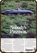 1974 Jaguar E-type V-12 Nobodys Pussycat Vnt-look Decorative Replica Metal Sign 1974 Jaguar E-type V-12 Nobodys Pussycat Vnt-look Decorative Replica Metal Sign