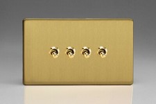 Varilight Screwless Brushed Brass Toggle Dolly Light Switch Range 1 2 3 4 Gang