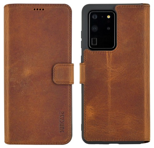 Suncase Étui Rabattable pour Portable Livre Sac Café Samsung Galaxy S20 Ultras - Photo 3/9