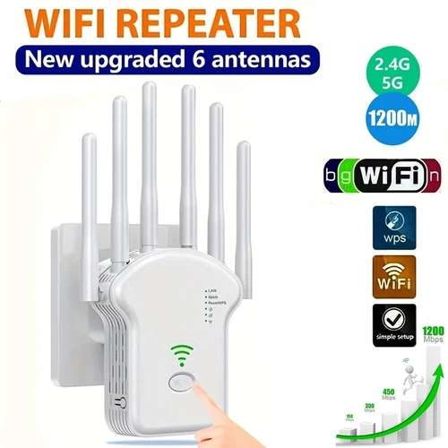 1200Mbps Wireless WLAN WIFI-Range Repeater Router Verstärker Internet Booster