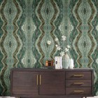 emerald teal green Kaleidoscope faux marble mineral stone Wallpaper York OG0559