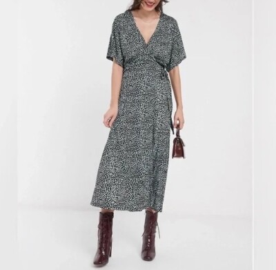 whistles midi dress Whistles V-Neck Cotton Midi Dress In Navy