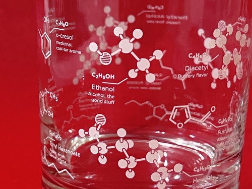 2 X Greenline Science of Whiskey Etched Whiskey Glass 10 oz - Picture 3 of 4