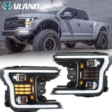 VLAND LED Projector Headlights For 2018-2020 Ford F-150 F150 Plug and Play 1set