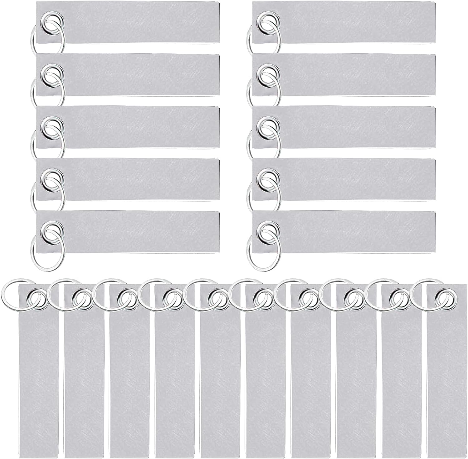 20 Filz Schlüsselanhänger Rohlinge Mit Edelstahlring – 13x3 Cm Zum Selbstgestalten & Basteln