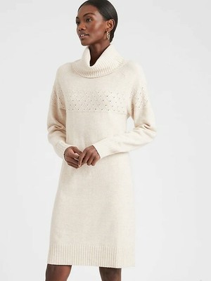 pointelle sweater dress