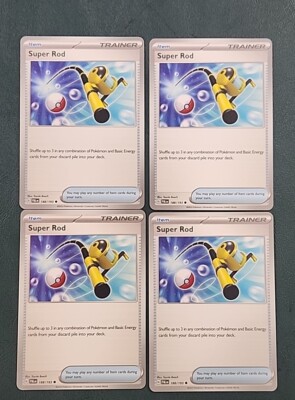 4x Pokémon Super Rod Playset Scarlet & Violet Paldea Evolved Item Trainer