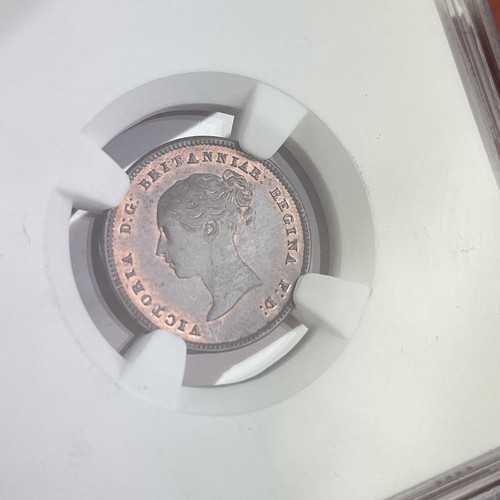 NGC Graded 1844 Great Britain 1/2F 1/2 Half Farthing MS64 MS 64 BN Coin - Picture 2 of 4