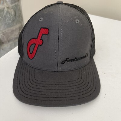 Ferdinand's Trucker Hat F Logo Restaurant Bull Name Ferdinand Gray Snapback 
