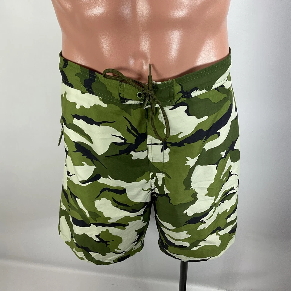 Pantalones cortos de pesca World Wide Sportsman para hombre XL bañador camuflaje verde vintage Foto 4 de 4
