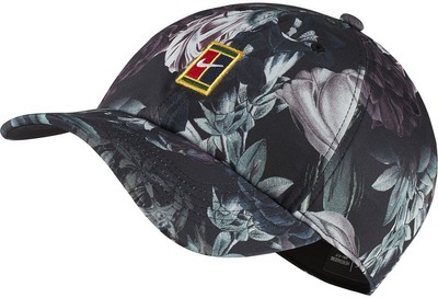 Nike Court Heritage86 Logo Floral Tennis Hat Black / Canyon Gold One