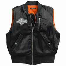 HARLEY DAVIDSON WOMEN'S SMALL BLACK WINGED LOGO FLIGHT VEST 96629-19VW, NEW!