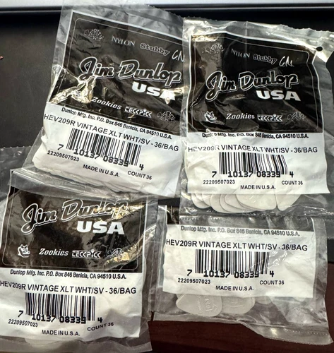 BULK HERCO Lot #2 - 4 Jim DUNLOP Bags Vintage Heavy White HEV209R 140+ XLT Picks