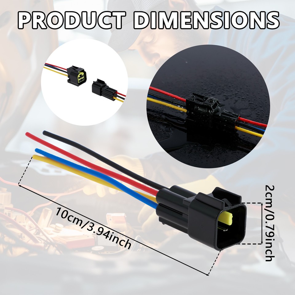 6 Pairs 4 Pin Connector IP67 Waterproof Auto Electrical Connector 16AWG