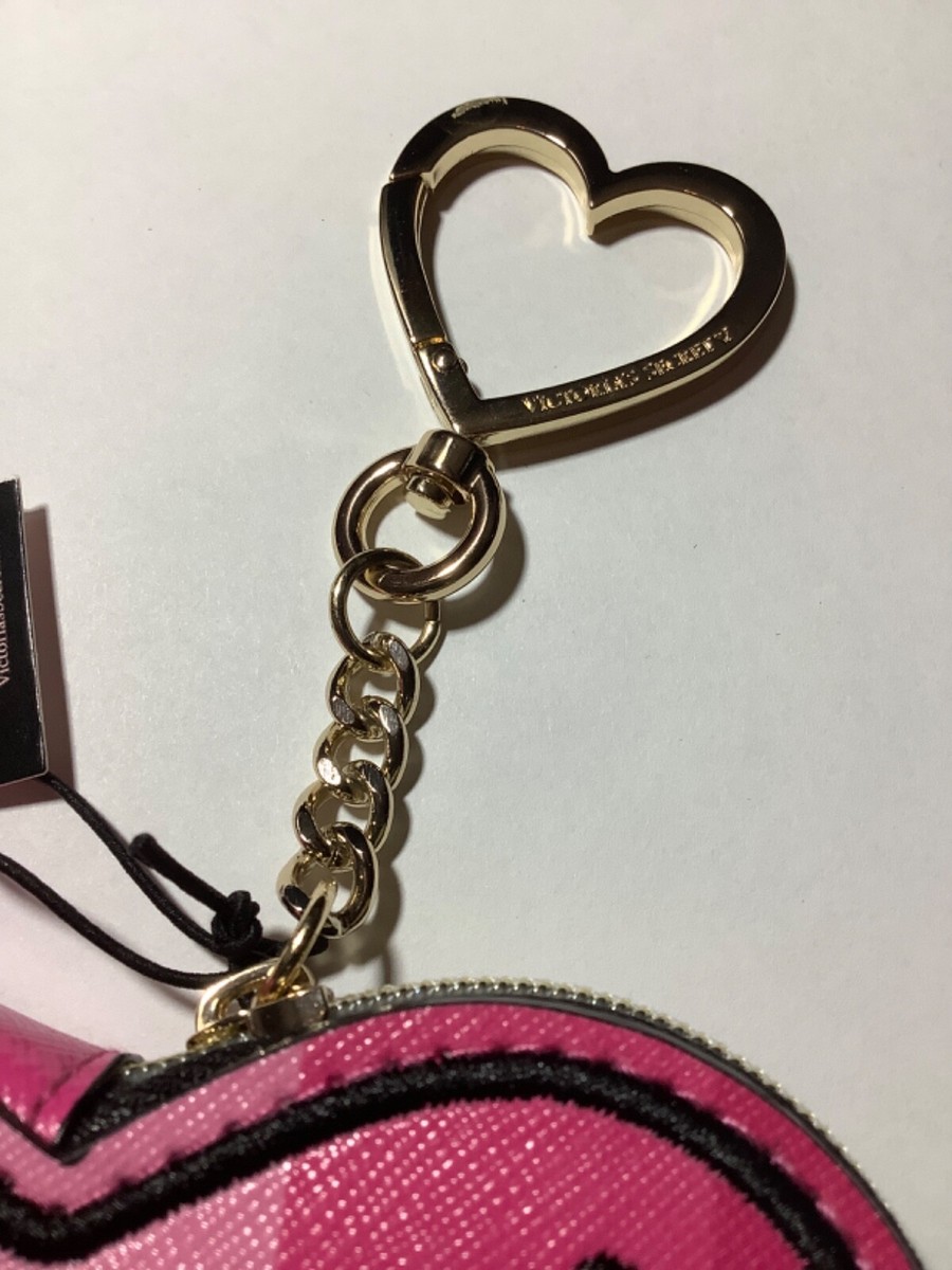 すぐ届く Victoria's Secret ハート バッグチャーム 小銭入れ 黒 Victoria's Secret 7