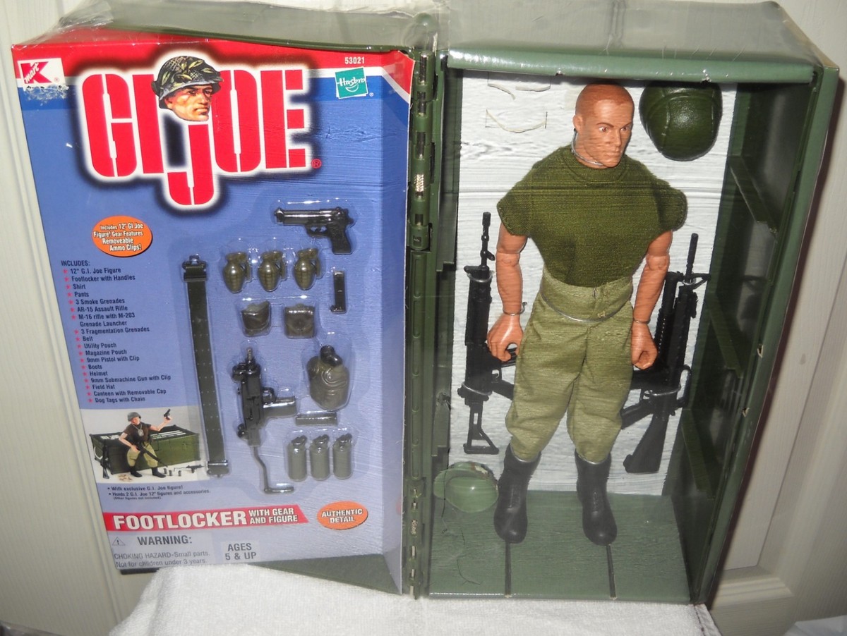 9849 NRFB Hasbro Kmart GI Joe Footlocker with Gear & 12