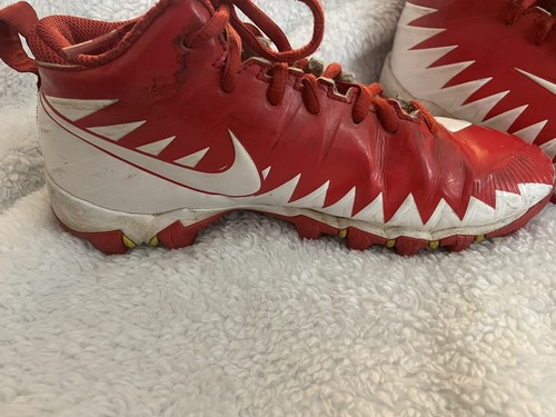 Nike Alpha Fast Flex Football Cleats Red & White Boys Size 4.5Y 878122-611 Shoes - Picture 6 of 9