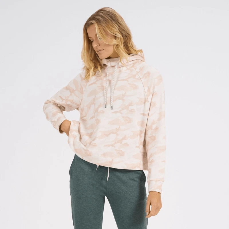 vuori 100% organic cotton beach camo peach hoodie