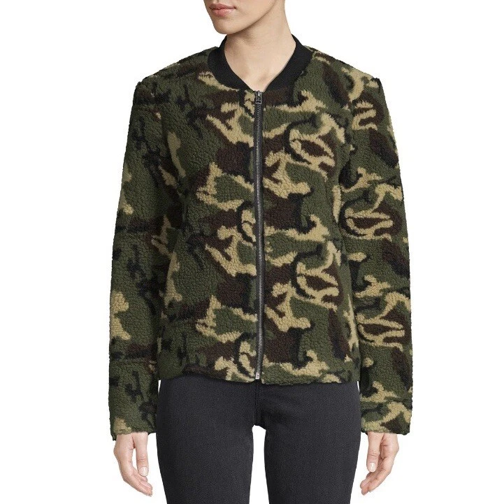 Camo top teddy coat