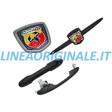 Kit Loghi e Coppia Maniglie Nero Brunito Competizione ORIGINALI Abarth 500
