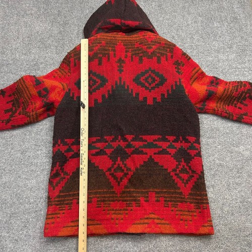 Vintage Woolrich Jacket Women's M Red Fair Isle Wool Aztec Indian Blanket - Picture 6 of 9