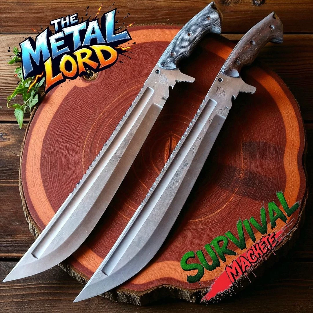 Survival Machete Bowie - Acid Wash Hunting Camping, Tactical Bushcraft Tool - 02