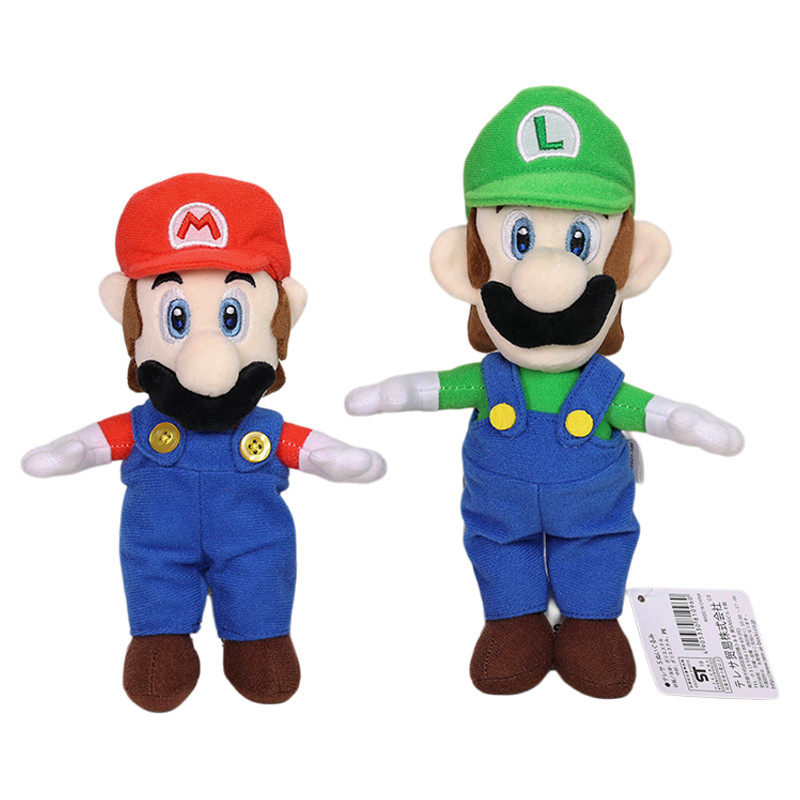 2Pcs Super Bros Plush Classical Mario & Luigi Stuffed Toys Doll Xmas Gift