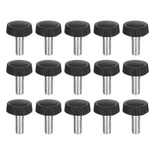 uxcell 25Pcs M5-0.8x12mm Threaded Knurled Thumb Screws, Zinc Plated M5x12mm