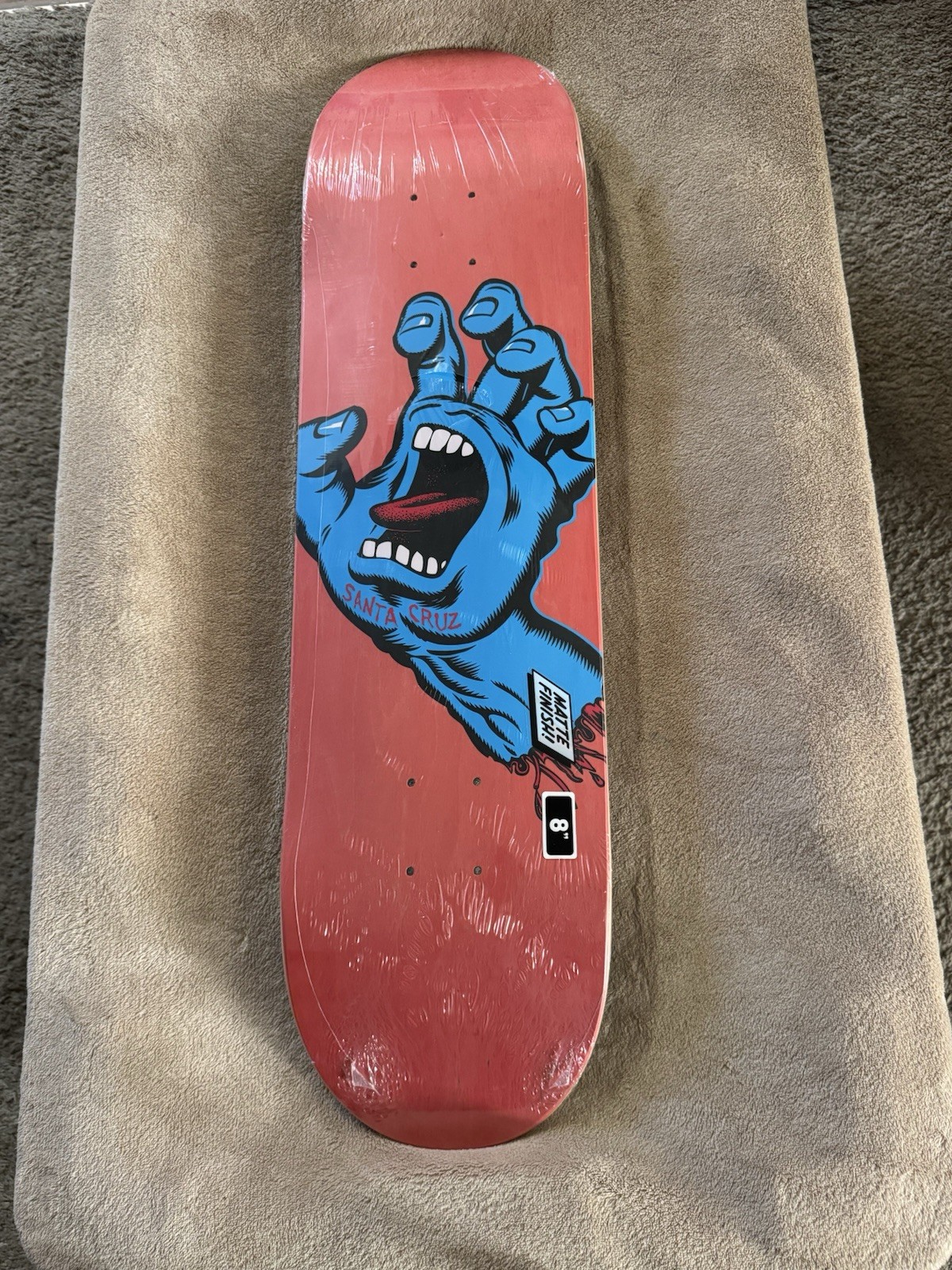 Santa Cruz Screaming Hand Skateboard Deck  Red Stain 8.0&rdquo;