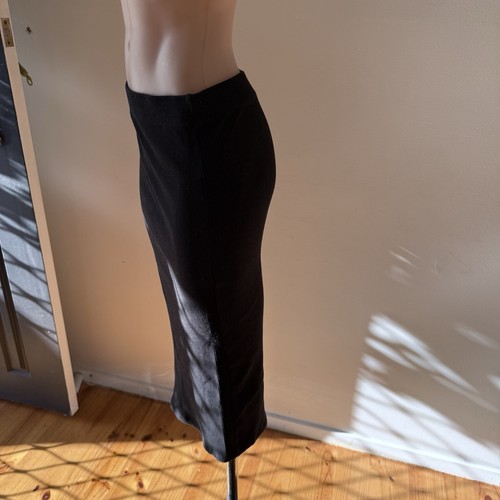 Cotton On Ribbed Midi Skirt Size M Womens Black Stretch Casual Rib Knit Knitted - Picture 6 of 24