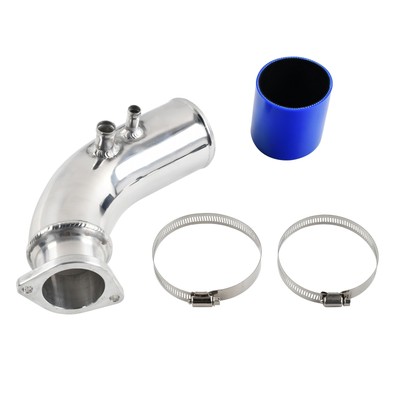 Polished Intake Pipe with Clamp Kit J-Pipe for Toyota Chaser 1JZ JZX100 Silver