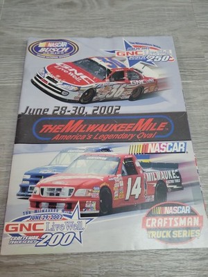 2002 NASCAR GNC Live Well Milwaukee Mile Race Program With Lineup Sheet