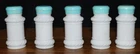 Set of  5 Vtg Hazel Atlas Milk Glass Spice Jar  Twisted Rope 3.75" & Lid MCM