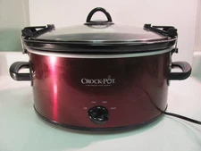 Crock-Pot SCCPVL603-R 6 Quart Slow Cooker - Red Stainless Steel w/ Lid