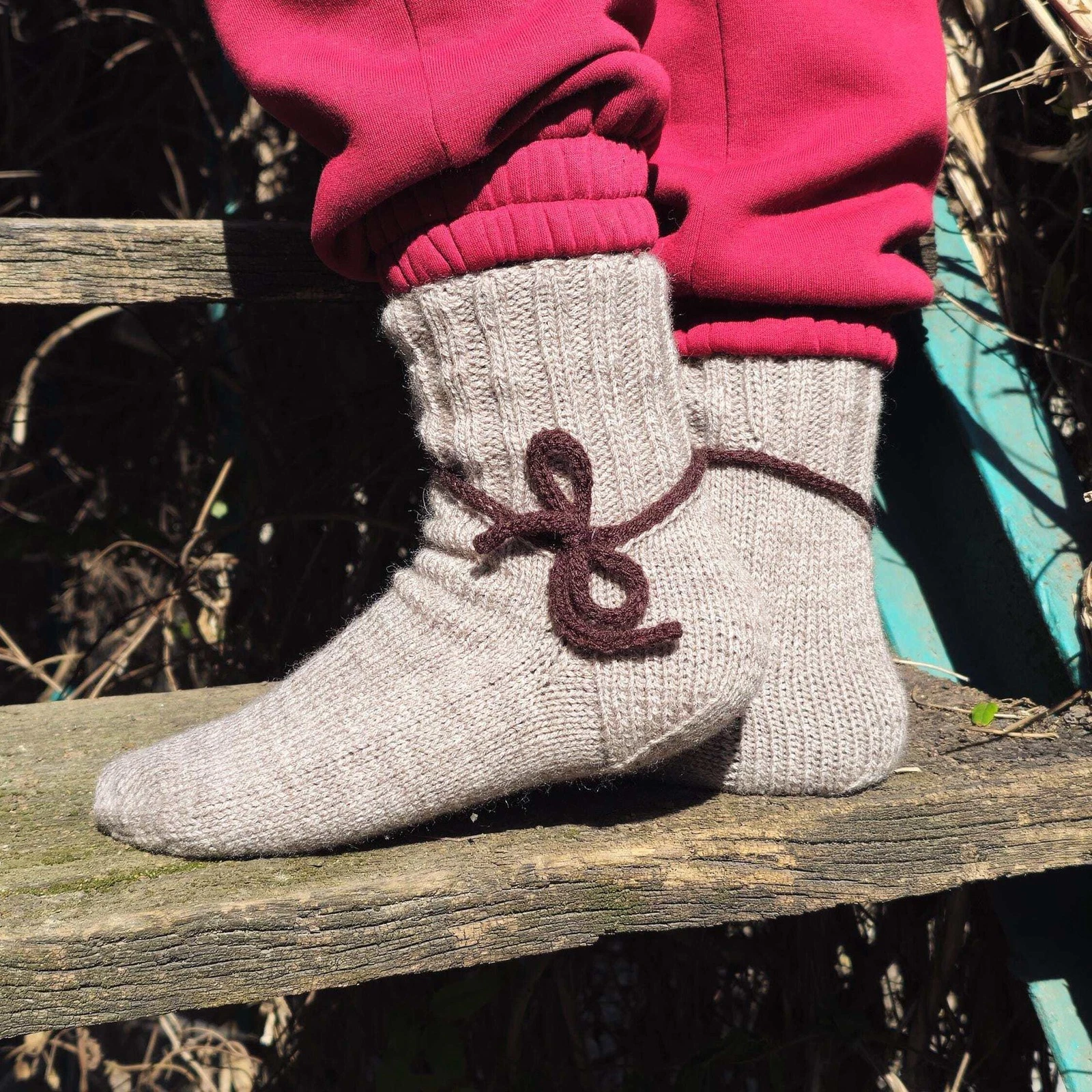 Everyday Wool Socks with Bows