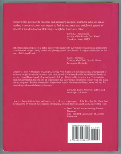 LINCOLN'S TABLE Cookbook History President's Journey Cabinet To Cosmopolitan - Imagen 4 de 4