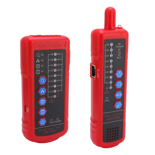 Network Cable Tester Emitter Receiver Ethernet Telephone Line Continuity Tes NEW - Afbeelding 7 van 12