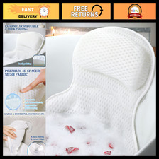 Luxury Bath Pillow for Tub - Neck Back Support, Soft 4D Mesh, Non-Slip Suction