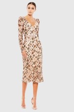 New Mac Duggal Multi Geo Embellished Midi Sheath Dress Regular price Sz 8  498