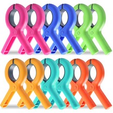 12 Pack Beach Towel Clips for Beach Chairs, Large Towel Clips for Beach Chair...