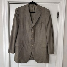 Ermenegildo Zegna 15 Mil Mil 15 Blazer Men s US 46L Wool Window Pane Plaid Brown