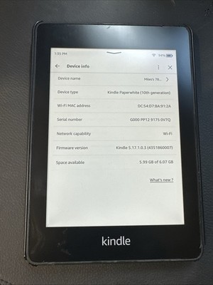 Amazon Kindle PQ94WIF Paperwhite eReader 10th gen Wi-Fi/8GB